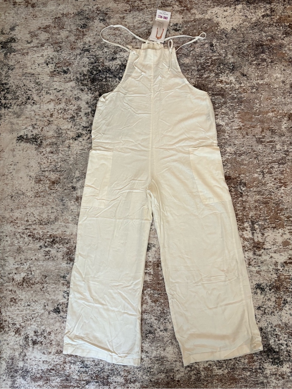 Vanilla Star Cream Halter Wide-Leg Jumpsuit
